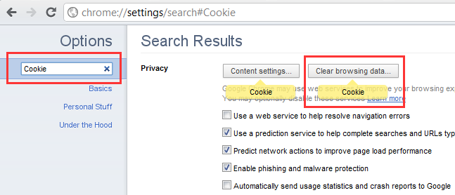 Google Chrome Cookies löschen